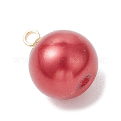 Круглые подвески из перламутрового стекла с латунными креплениями&nbsp;PALLOY-JF04896