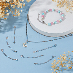 12 шт. 4 стиля латунный удлинитель цепи панцирного типа KK-HS0015-33P