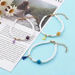 Polycotton Quaste Charm Armbänder&nbsp;BJEW-JB06187