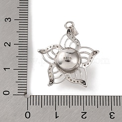 Подвески из чистого серебра 925 пробы с родиевым покрытием и прозрачным микропаве циркония STER-C009-06P