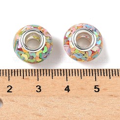 Прозрачные европейские бусины-рондель из смолы RESI-S023-11