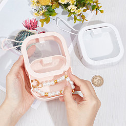 4 шт. 2-цветный квадратный ящик для хранения с кнопками из АБС-пластика и термопластичного эластомера CON-GF0001-11