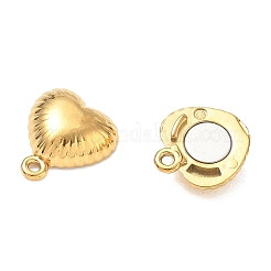 304ステンレススチール製マグネット留め具  ハート  18KGP本金メッキ  ハート  14x10x6.5mm  穴：1.1mm&nbsp;SA-CBAA284-03C-G