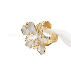 女性用合金エナメルカフオープンリング  花  ゴールドカラー  18mm&nbsp;WG41D5A-01
