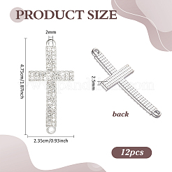 12 pz di charms con connettore in lega di cristallo e strass religiosi&nbsp;FIND-PH0038-15S