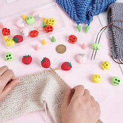 20 шт. 5 вида протекторов для спиц из синтетического каучука с клубничным оттенком&nbsp;FIND-GA0008-11