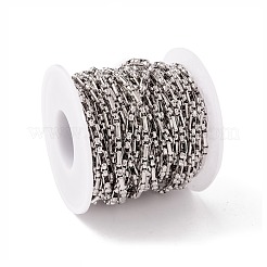 変色しにくい304ステンレススチールチェーン  溶接されていない  スプールで  ステンレス鋼色  7x3.5x2mm  約32.81フィート（10m）/ロール&nbsp;STAS-M295-05P-02
