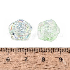 電気メッキ透明ガラスビーズ連売り  カメリア  ABカラーメッキ  半分メッキ  甘露  13x14x8~9mm  穴：1~1.2mm  約60個/連  20.47インチ（52cm）&nbsp;EGLA-N056-02A-09