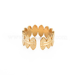 Кольцо-манжета с овальным покрытием из нержавеющей стали 304 с ионным покрытием (IP) для женщин&nbsp;RJEW-S405-153G