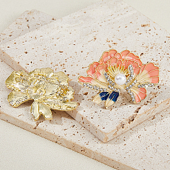 6 шт. эмалевые булавки в виде цветка пиона JEWB-FH0002-10