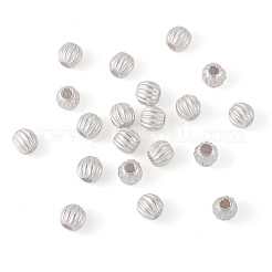 20 шт. 925 рифленые круглые бусины-разделители из стерлингового серебра&nbsp;STER-TA0001-32