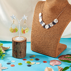 24шт 4 цвета окрашенной ракушки плоские круглые подвески&nbsp;FIND-TA0005-04