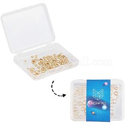 304ステンレススチールスペーサービーズ  ロンデル  混合サイズ  ビーズコンテナ付  ゴールドカラー  6.8x5.2x1.1cm  約100個/箱&nbsp;STAS-UN0001-81G