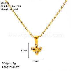 Colliers pendentifs en acier inoxydable 304 avec strass et cristal pour femmes&nbsp;WG07512-04