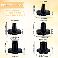10 ensemble de 5 protecteurs de talons hauts en plastique TPU de style&nbsp;AJEW-GF0005-21B
