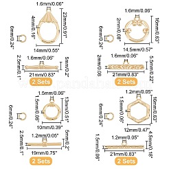 8 комплект латунных застежек-тоглов 4-х стилей&nbsp;KK-GA0001-16