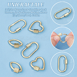 6 шт. 3 стиля латунный винт с карабином KK-UN0002-01