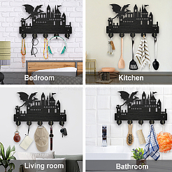 Настенные вешалки из дерева и железа HJEW-WH0055-110