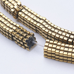 Electroplate non magnetici ematite sintetico fili di perline&nbsp;G-J381-4X1mm-A03