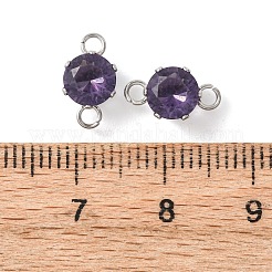 Breloques connecteurs en acier inoxydable 304 micro pavé de zircones cubiques&nbsp;STAS-H240-50P-07