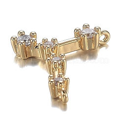 Pendentifs en laiton micro zircone cubique transparente&nbsp;ZIRC-F120-019G-08