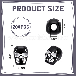 200 шт. напечатанные распылением непрозрачные акриловые европейские бусины&nbsp;SACR-UN0001-07