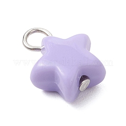 オペークアクリルパーツ  スターのチャーム  プラチナ  14.5x11.5x6.5mm  穴：2.5mm&nbsp;PALLOY-JF04199-02