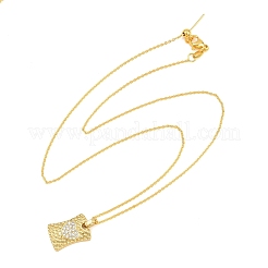 Collares ajustables con colgante rectangular de corazón y circonitas cúbicas micro pavé de latón.&nbsp;KK-CBA4547-08G-03