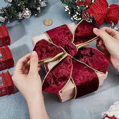 Полиэстеровые бархатные ленты&nbsp;SRIB-WH0011-356B