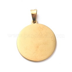 ステンレスペンダント201個  フラットラウンド  ゴールドカラー  28x25x1mm  穴：7.5x4mm&nbsp;STAS-C062-06G