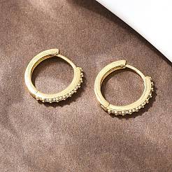 Латунные кубических серьги циркония обруч&nbsp;EJEW-A156-13B-G