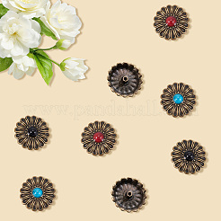 12 пакетик 3-х цветных бусин из сплава и смолы&nbsp;BUTT-CP0001-12