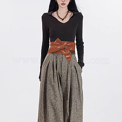 Бант из искусственной кожи обертывается вокруг пояса AJEW-WH20033-042K