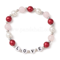 Braccialetto elasticizzato con perle di conchiglia&nbsp;BJEW-TA00281