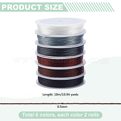 12 рулон 6-х цветной полиэстеровой круглой нити&nbsp;OCOR-PH0005-25B