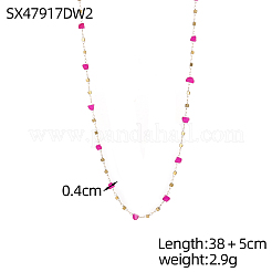 Colliers à maillons en acier inoxydable 304 et verre pour femmes&nbsp;STAS-OY015-53G