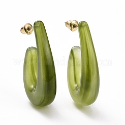 Серьги-гвоздики c-образной формы из полимера EJEW-D277-01G-04