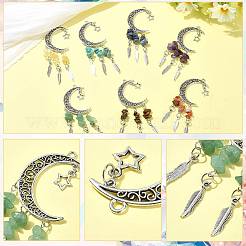 7 шт. подвеска в виде луны из натуральных и синтетических драгоценных камней&nbsp;PALLOY-FS00062