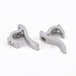変色しにくい304ステンレススチールペンダント  数  ステンレス鋼色  NUM。7  13x9x3mm  穴：1.8mm&nbsp;LS-STAS-T041-09-7