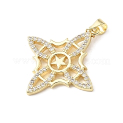 Pendenti in zirconi cubici trasparenti in micro pavè di ottone&nbsp;KK-E799-06E-G