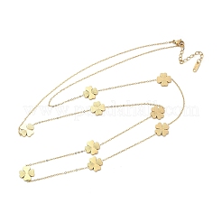 Длинные ожерелья из нержавеющей стали 304 с цепочкой из клевера NJEW-V001-01G