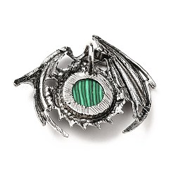 Синтетического малахита подвески&nbsp;G-B033-05AS-17