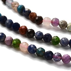 Природных драгоценных камней смешанного бисер нитей&nbsp;LS-G-RM2025-A16-4mm