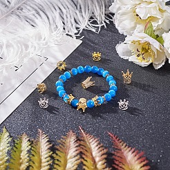 Экологически чистые латунные бусины с короной из кубического циркония ZIRC-NB0001-07-NR