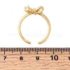 Латунные кольца-манжеты из прозрачного кубического циркония с паве&nbsp;RJEW-P173-01G-01