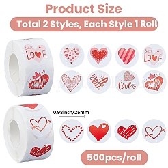 2 Rolle selbstklebende Papieraufkleber in 2 Ausführungen&nbsp;DIY-GF0013-11