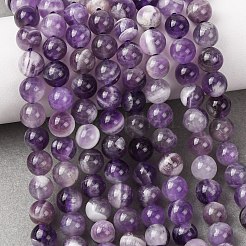 Нити из натуральных шевронных аметистовых бусин&nbsp;G-P428-04A-6mm