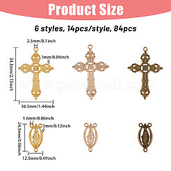 84 шт. 6 стиля сплава люстра компоненты звенья и подвески комплекты фурнитуры для изготовления четок бусины ювелирные изделия FIND-CA0010-60
