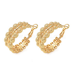 Круглые серьги-кольца из латуни EJEW-D337-12G