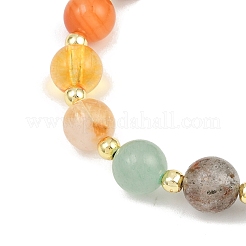 Браслеты из натуральных смешанных круглых бусин из драгоценных камней для мужчин и женщин BJEW-JB12392